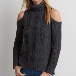 AEO Cold Shoulder Turtleneck Sweater